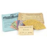 Selection of vintage and later train/bus/metro tickets