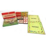 Vintage board games comprising Cluedo, Monopoly and Totopoly