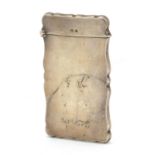 Joseph Gloster Ltd, George V silver card case with hinged lid, Birmingham 1929, 8.5cm high, 41.8g