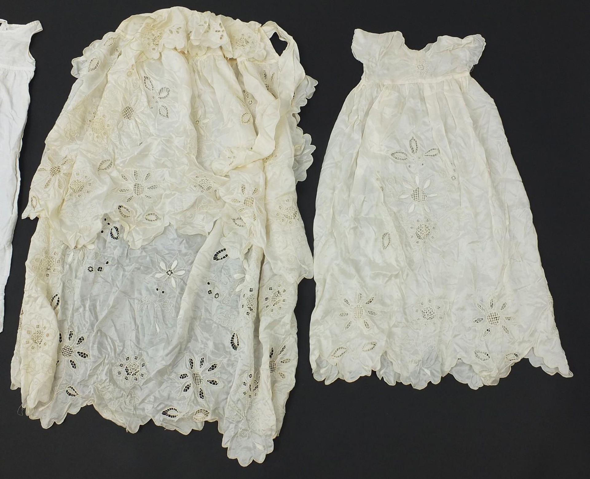 Victorian silk embroidered christening gown and two others - Image 3 of 4