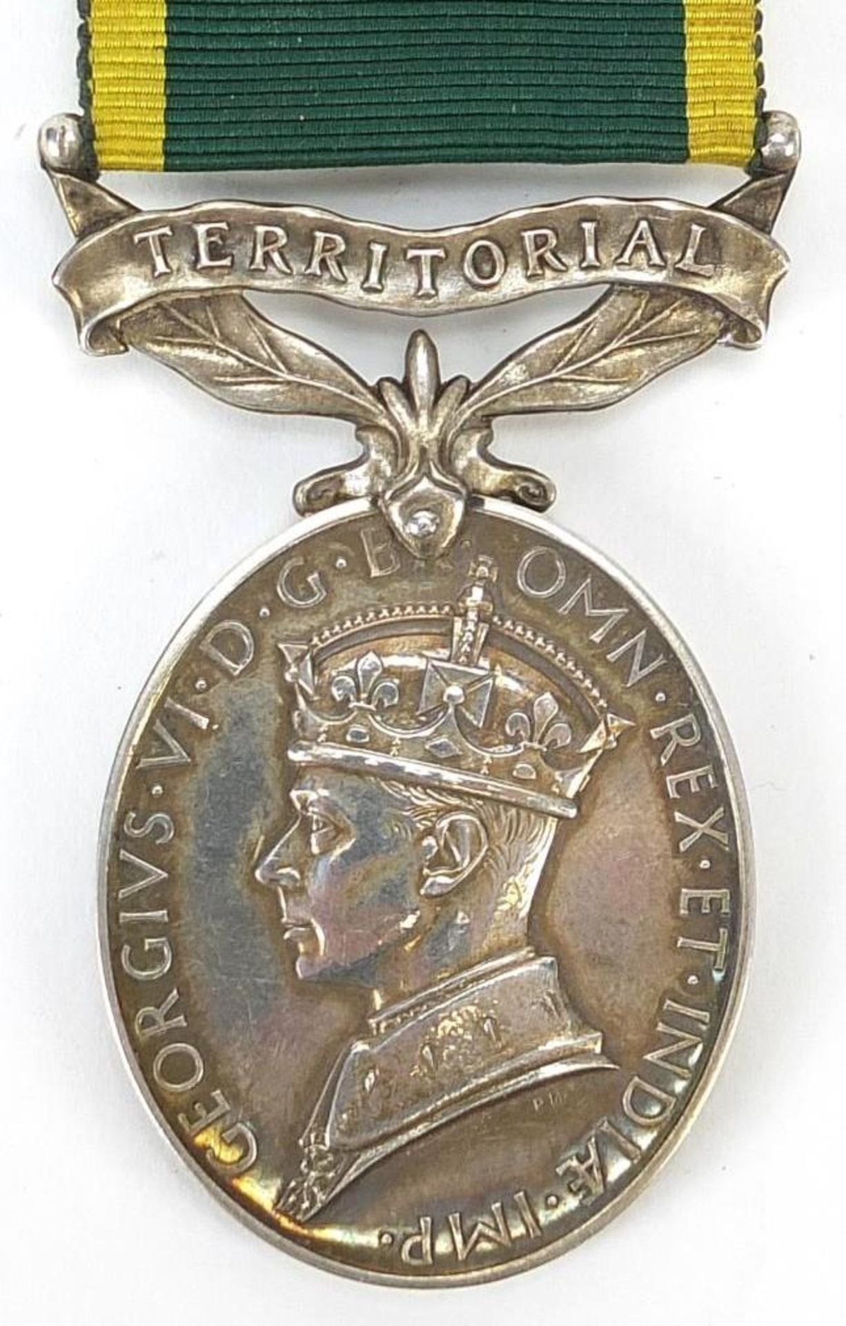 British military George VI Territorial Efficiency medal awarded to 854967GNR.A.V.HOOK.R.A.
