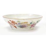 Chinese porcelain baluster bowl finely hand painted in the famille rose palette with butterflies