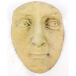 Stoneware garden face mask of Constantine the great, 40cm high