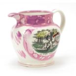 Victorian Sunderland lustre sailor's farewell jug, 15cm high