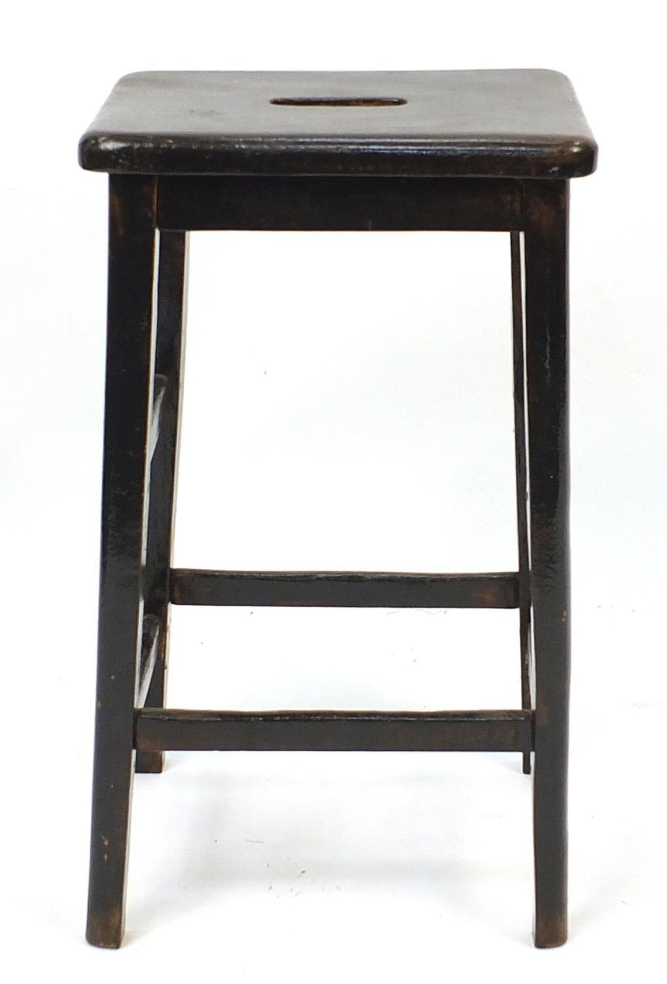 Stained wood stool, 67cm high - Image 2 of 4