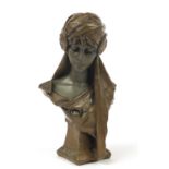 Art Nouveau style bronzed bust of Scheherazade, 23cm high