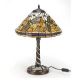Tiffany design dragonfly table lamp with shade, 58cm high