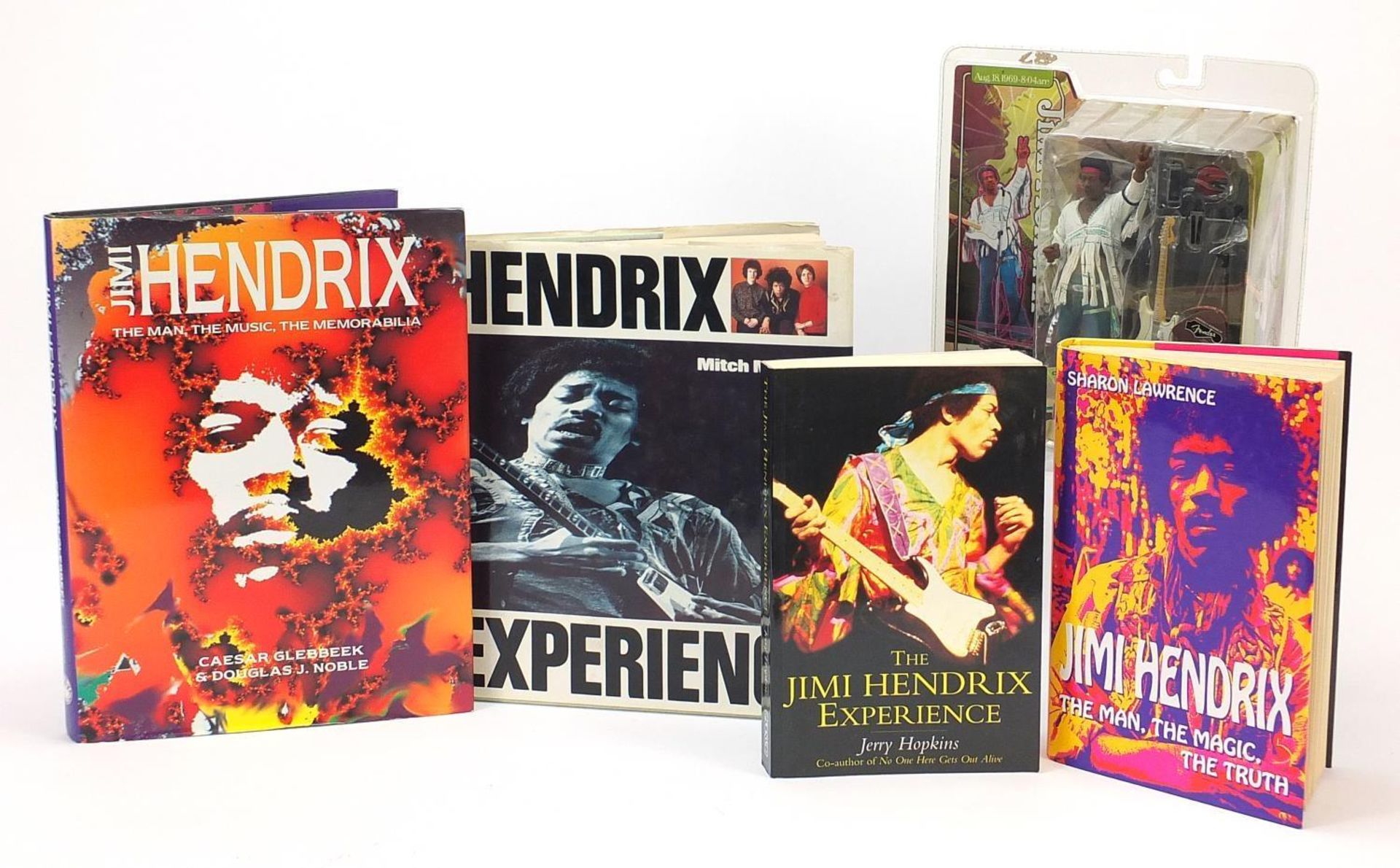 Jimi Hendrix memorabilia including a Spawn action figure and hardback books - Image 2 of 6