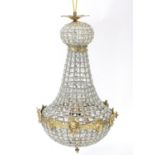 Large ornate chandelier with gilt metal mounts, 73cm high