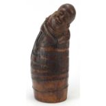 Large Chinese bamboo carving of Buddha, 37cm high