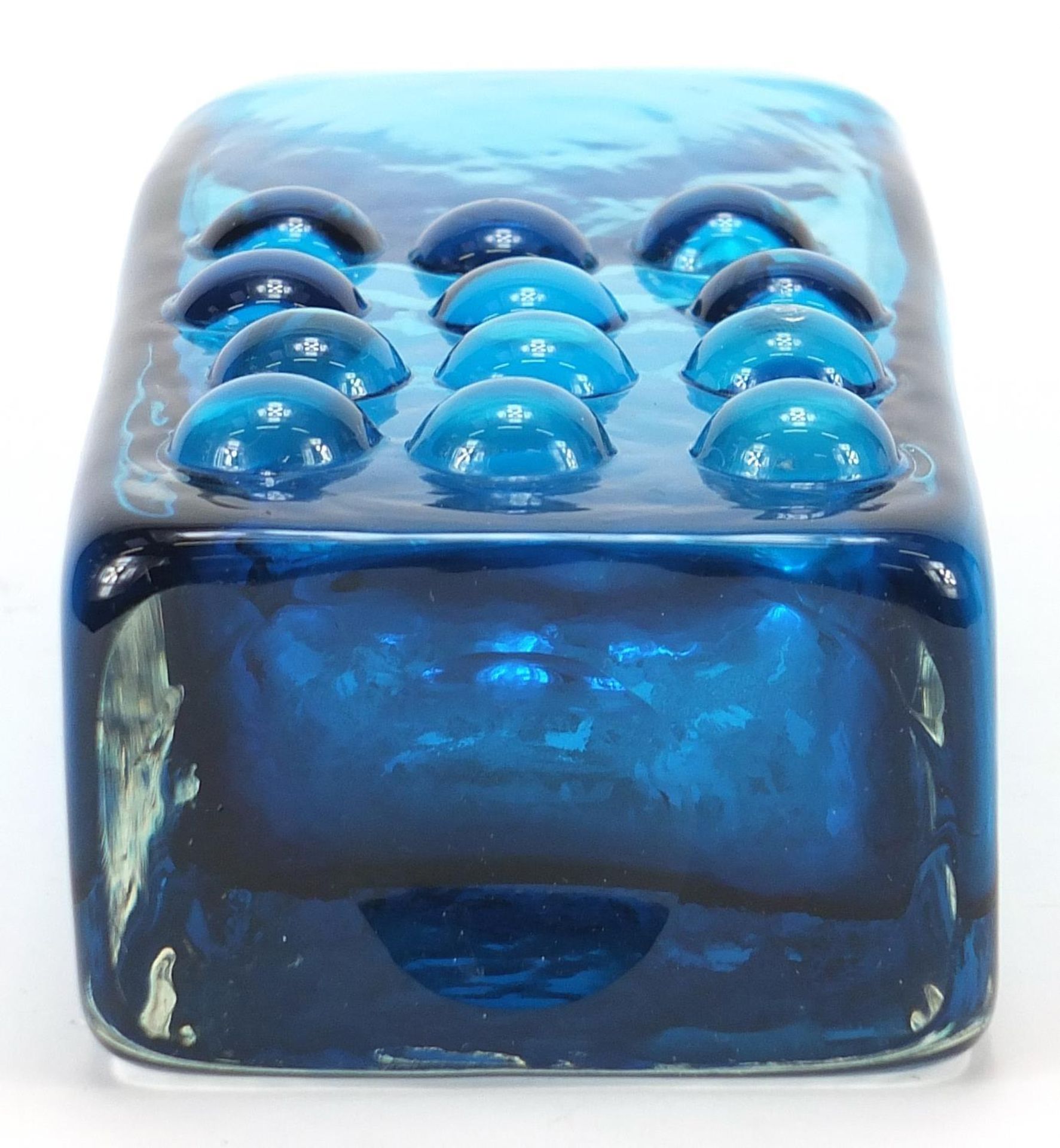 Geoffrey Baxter for Whitefriars, telephone glass vase in kingfisher blue, 17cm high - Image 4 of 4