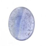 Tanzanite cabochon, approximately 14mm x 10.8mm x 4.8mm deep