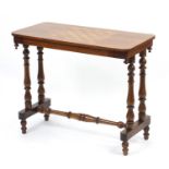 Victorian inlaid mahogany games table, 69cm H x 86cm wide x 44cm D