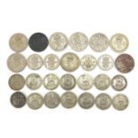 British pre decimal coinage including two shillings, 198g
