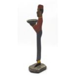 African design painted wood dumb waiter, 83cm high