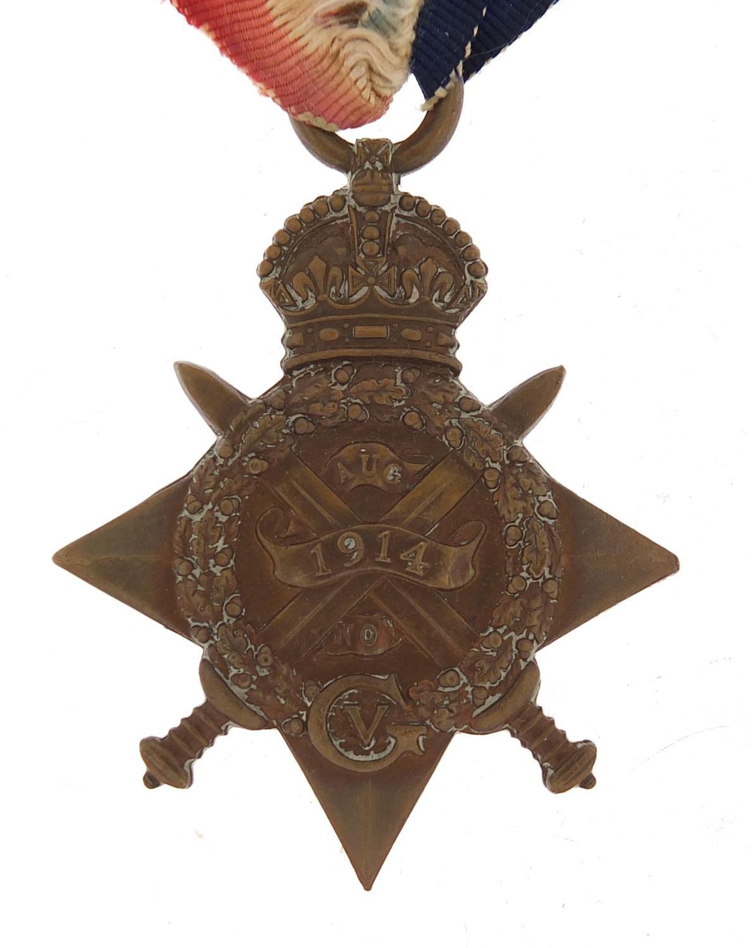 British military World War I Mons Star awarded to J.10456.C.H.COX,A.B.ARMD.TRAINS