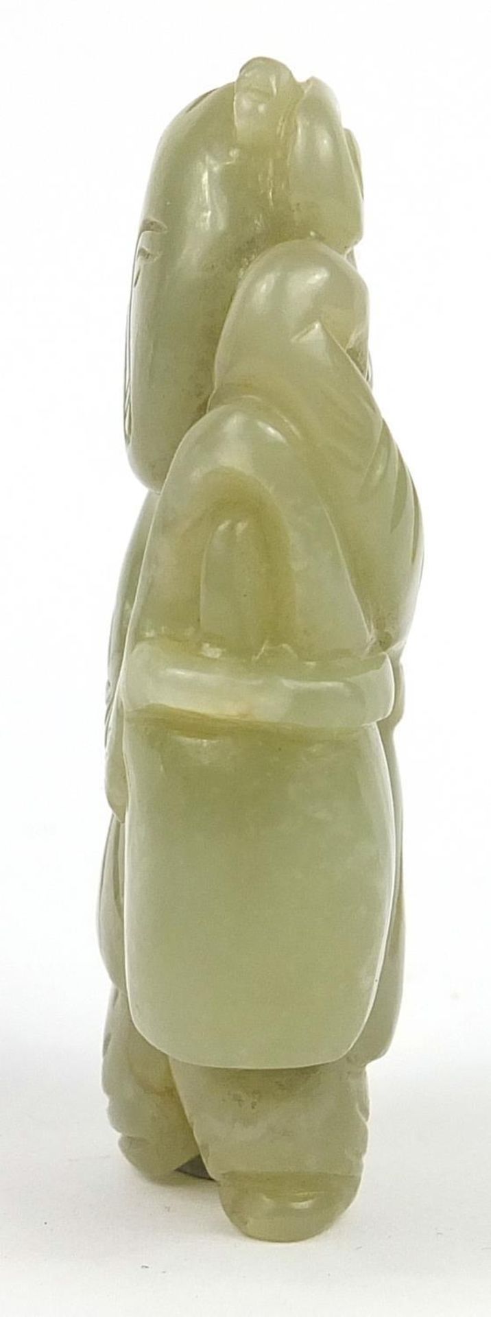 Chinese celadon jade carving of a boy, 7cm high - Image 3 of 7