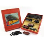 Hornby 0 gauge tinplate goods set with box, No 50