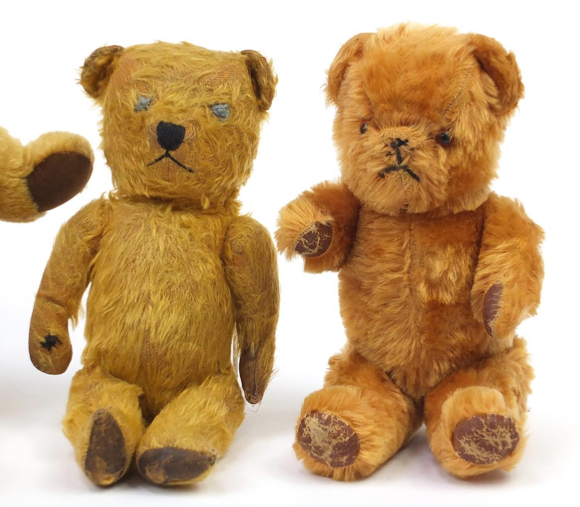 Four Antique and later bears including two straw filled and a Merrythought example, the largest 48cm - Image 3 of 7