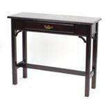 Mahogany hall table with frieze drawer, 81.5cm H x 99cm W x 36cm D