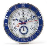 Rolex Yachtmaster design dealer's display wall clock, 33.5cm in diameter