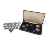 Victorian silver coinage including a part Jubilee specimen coin set, half crowns and a Gothic