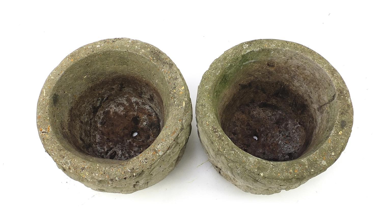 Two pairs of stoneware garden planters, the largest 23cm high : - Image 8 of 9