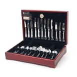 Arthur Price 44 piece canteen of silver plated cutlery by the Royal Mint commemorating Queen