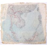 Military interest South East Asia and Hong Kong silk map, 95cm x 90cm :