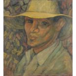 Head and shoulders portrait of Duncan James Corrowr Grant, Bloomsbury school oil on canvas,