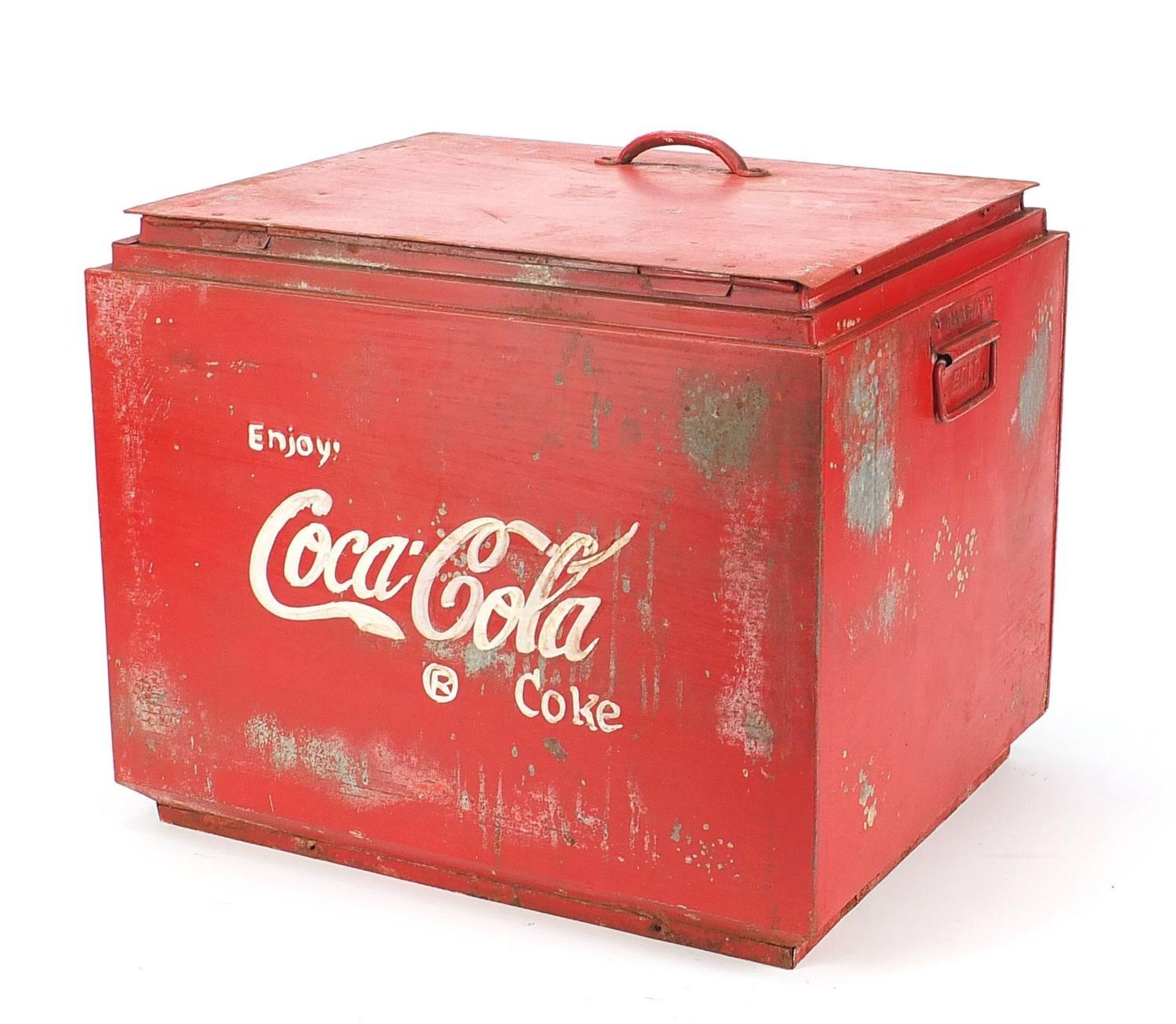 Advertising Coca Cola design ice cooler, 37.5cm H x 45.5cm W x 37cm D : - Image 5 of 5