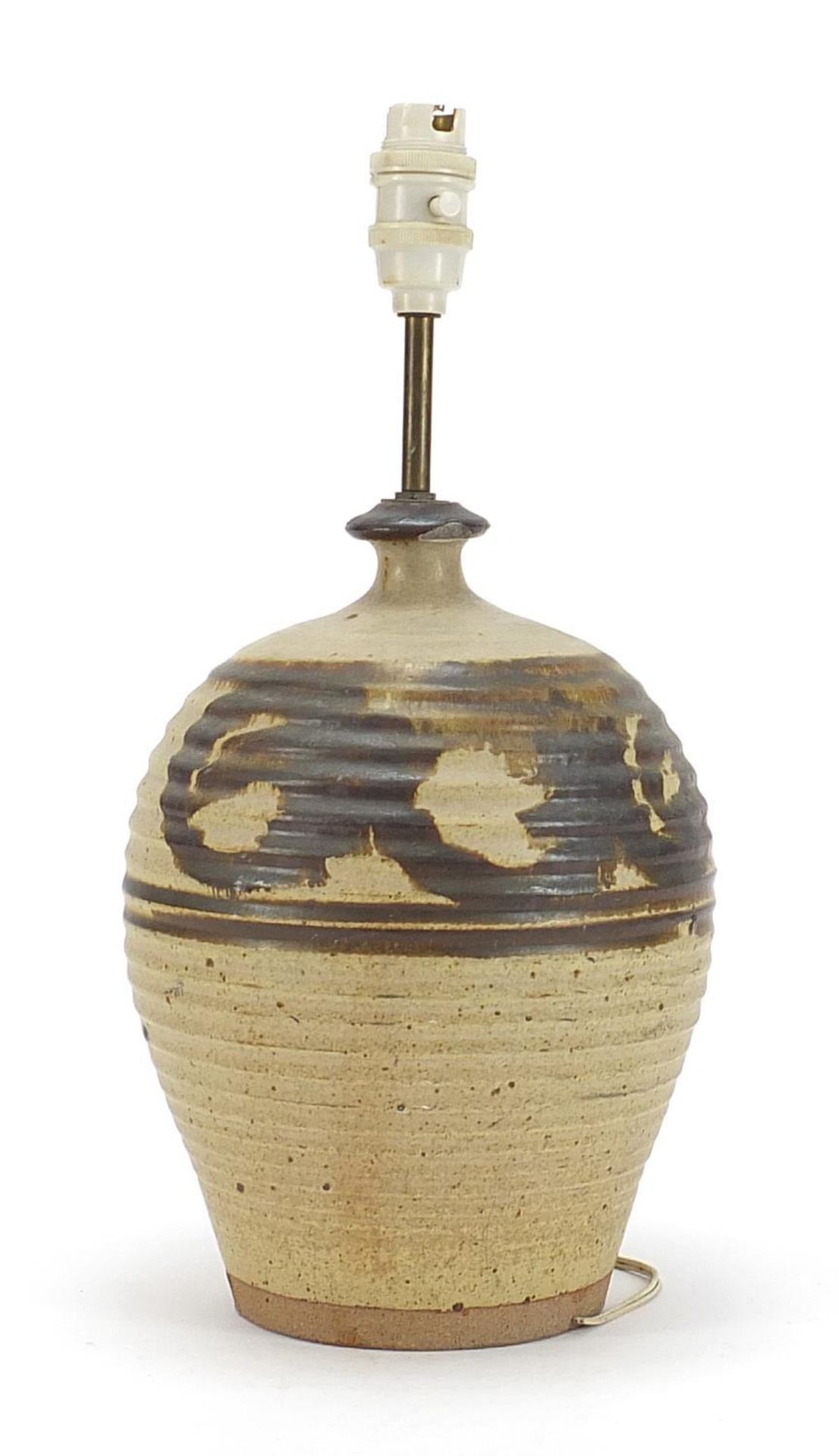 Studio pottery table lamp, impressed initials around the footrim, 39cm high : - Image 2 of 5