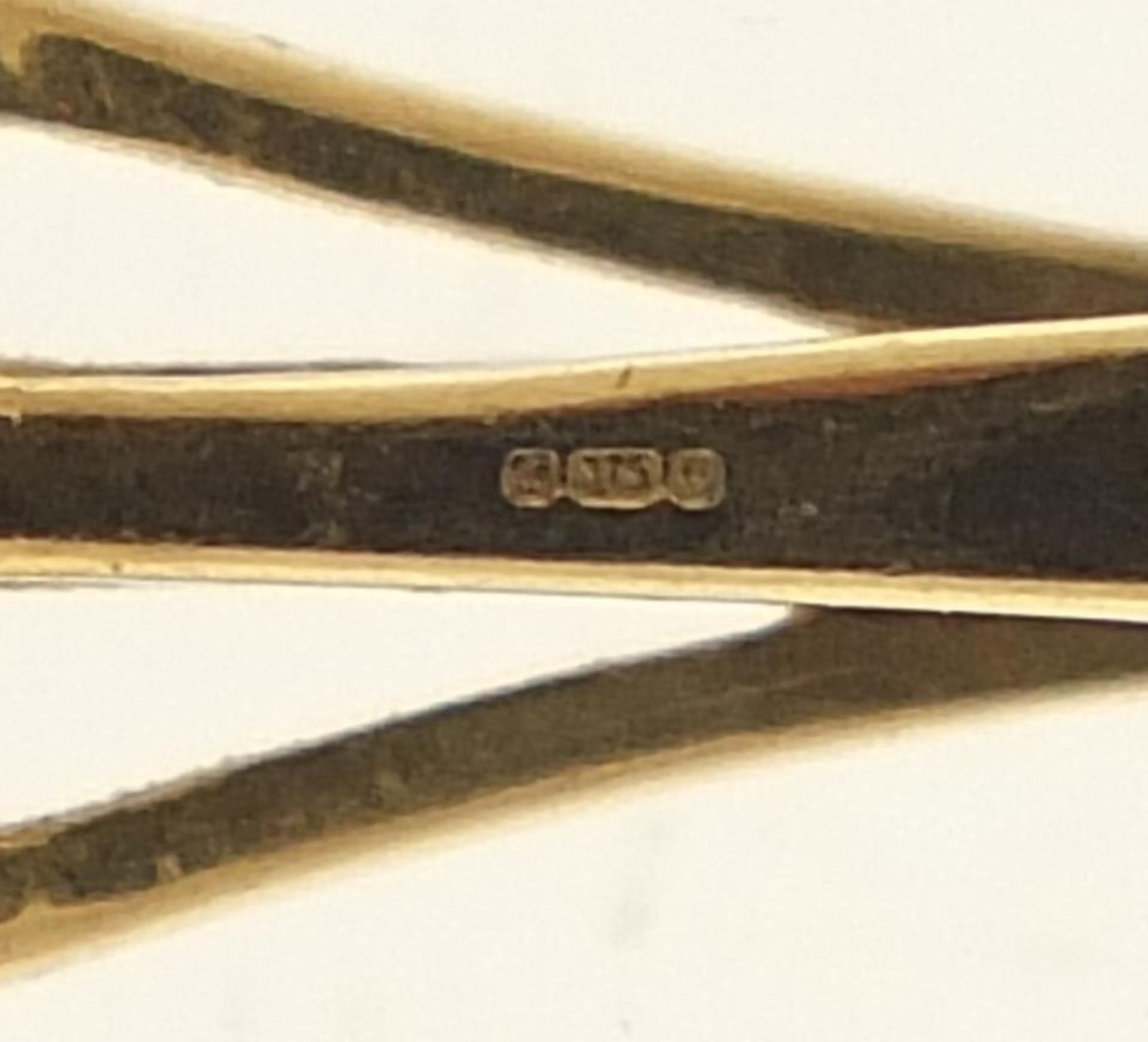 9ct gold kiwi topaz and diamond pendant, 2cm high, 3.0g : - Image 3 of 3