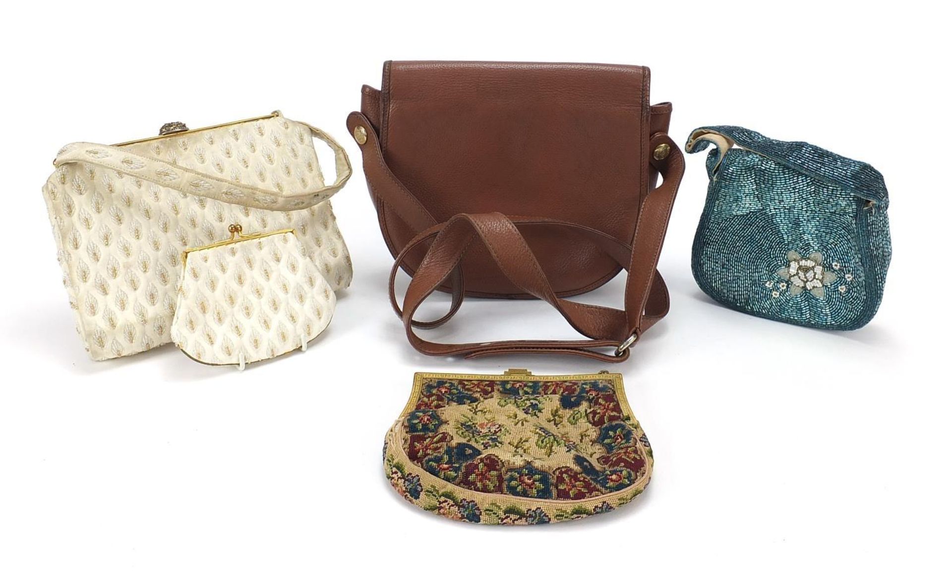 Four vintage and later ladies bags including Burberrys and beadwork, the largest approximately - Image 5 of 6