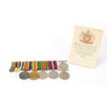 British military World War I and World War II six medal group with dress medals relating to
