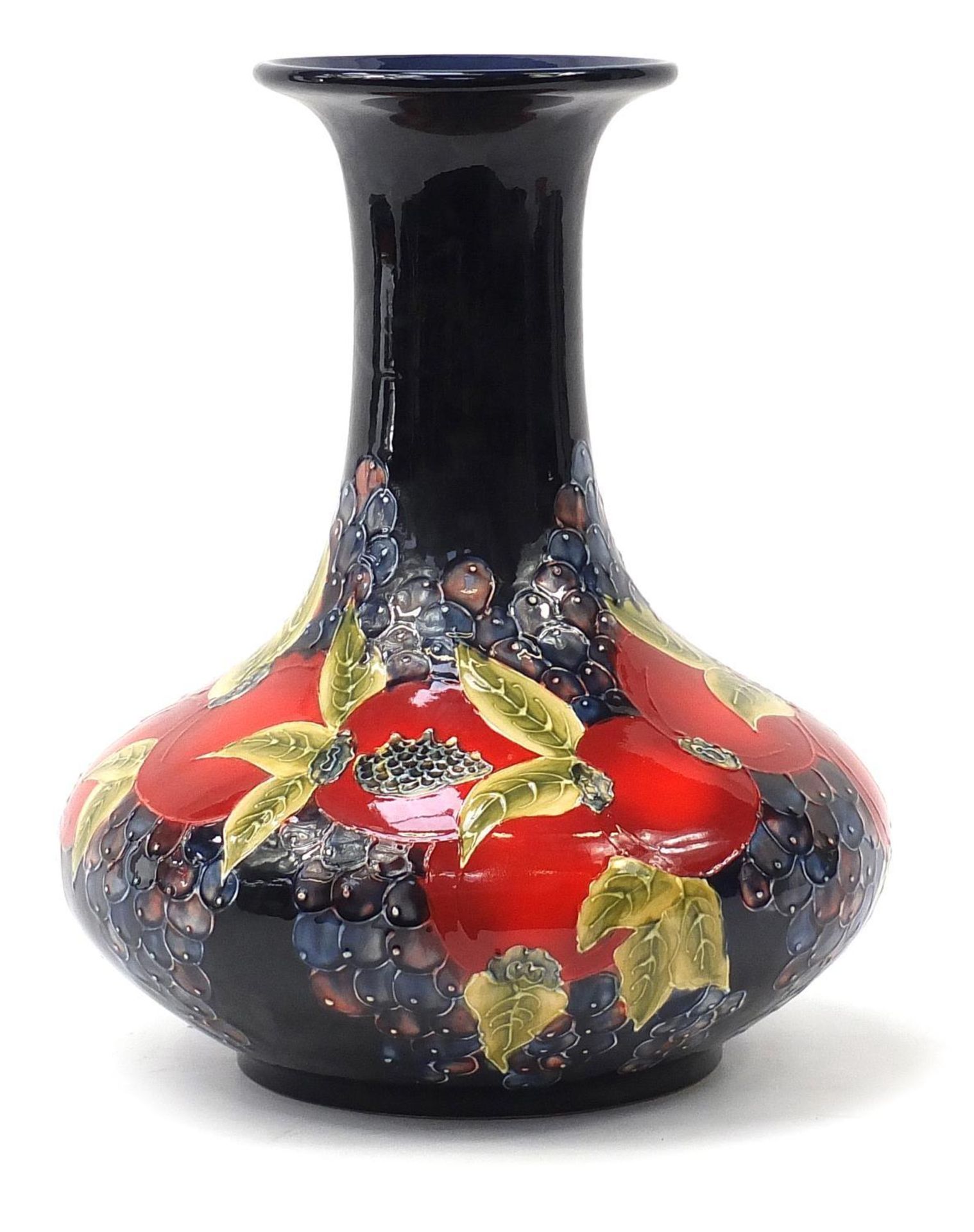 Large William Moorcroft style vase hand painted with a pomegranate, 42cm high : - Image 2 of 5