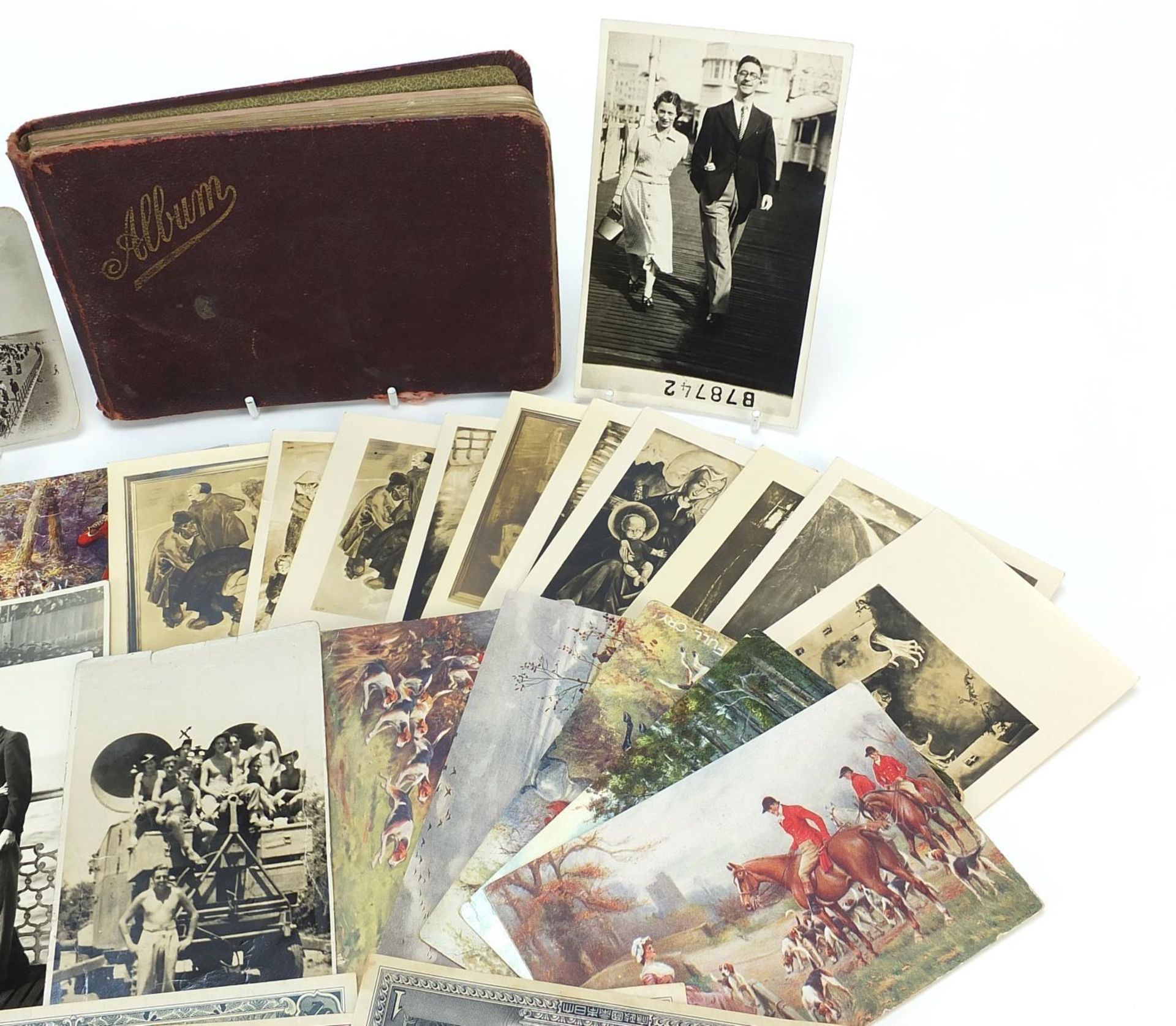 Early 20th century and later ephemera including postcards, banknotes and annotation album with - Image 3 of 6