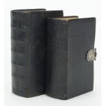 Two 19th century Dutch leather bound books with silver mounts :