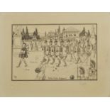 E V Howell - Pontius Pilates bodyguard, Comical Scottish themed pencil signed print, framed and