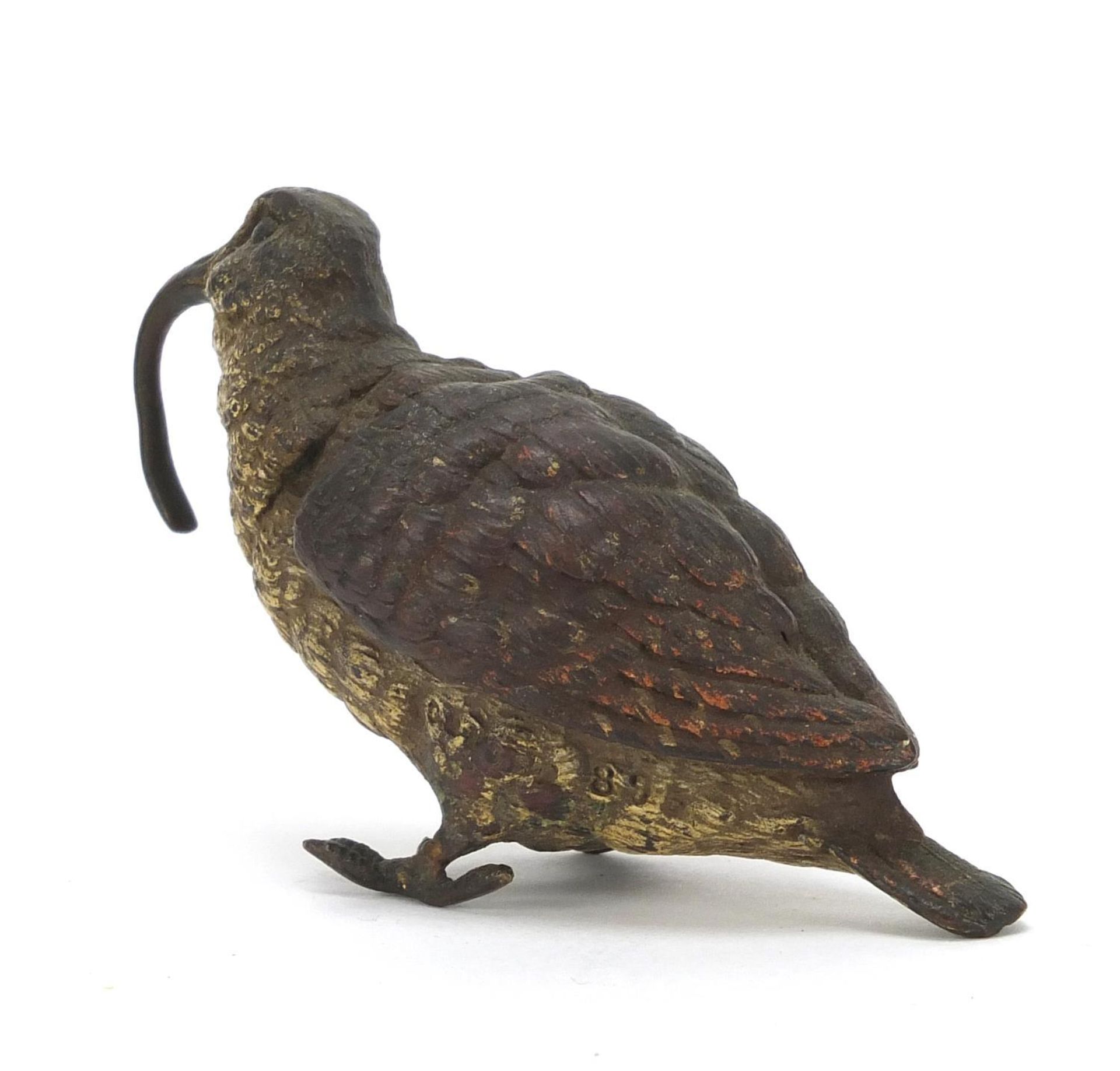 Austrian cold painted bronze curlew, impressed Geschutzt and numbered 895, 8.5cm in length : - Image 2 of 5