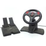 Play Station I steering wheel with foot pedals :