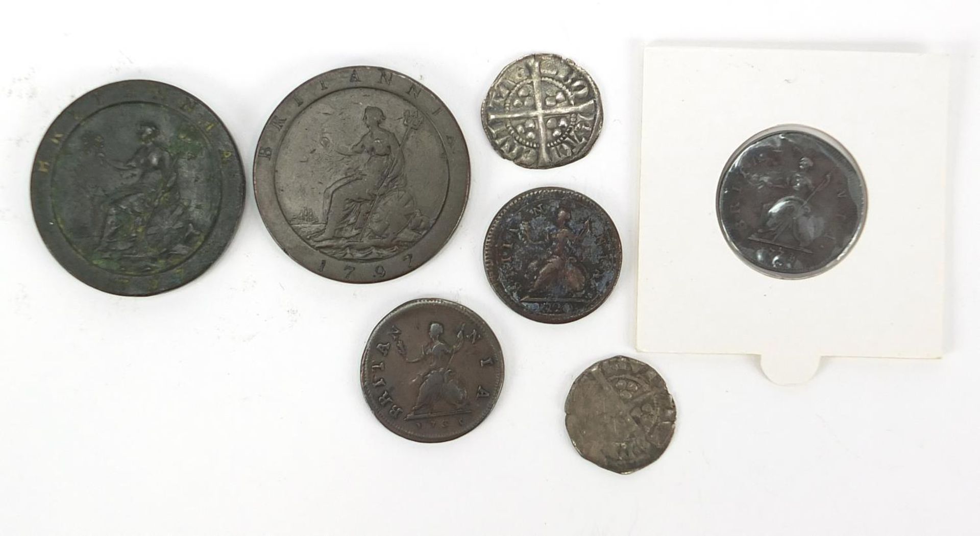 Hammered and later British coinage, some silver, including two Edward I pennies and George III - Bild 4 aus 6