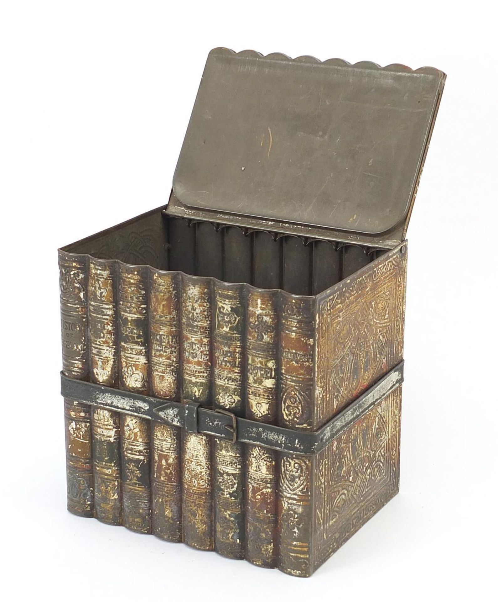 Vintage Huntley & Palmers biscuit tin in the form of a stack of books, 16cm wide : - Image 2 of 5