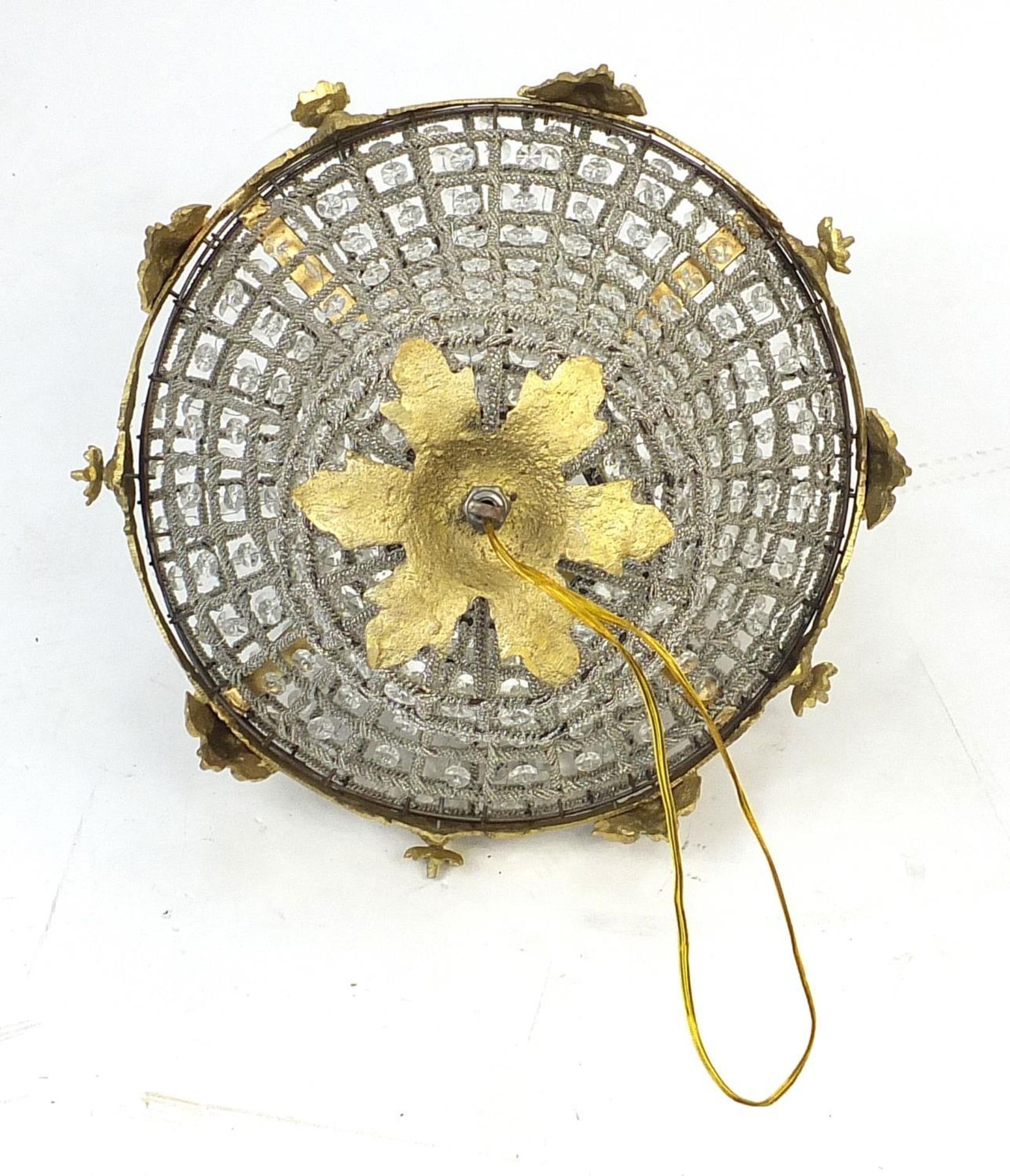 Large ornate gilt chandelier with drops, 78cm high : - Image 3 of 4