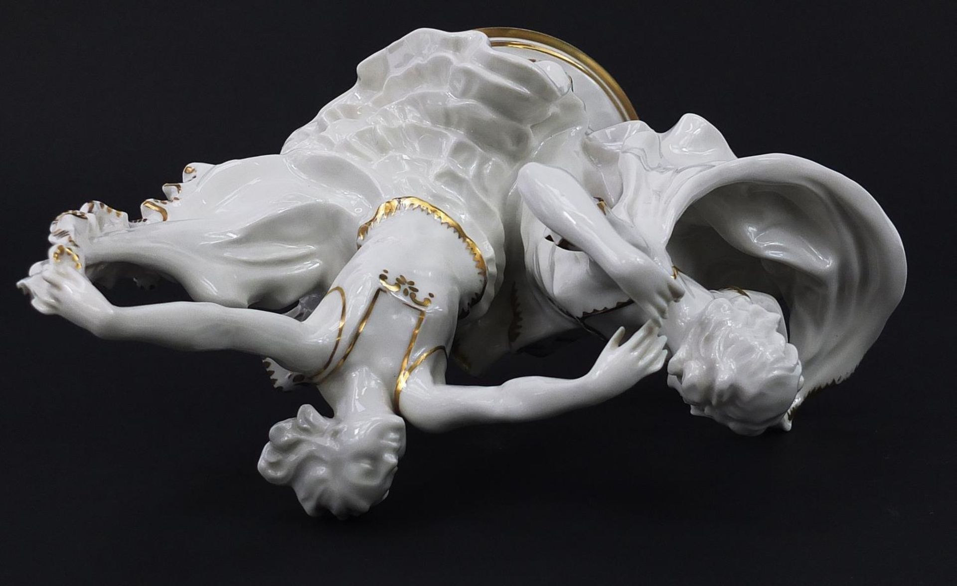 Karl Tutter for Hutschenreuther, German gilded porcelain figure of two dancers, 28.5cm high : - Image 3 of 6