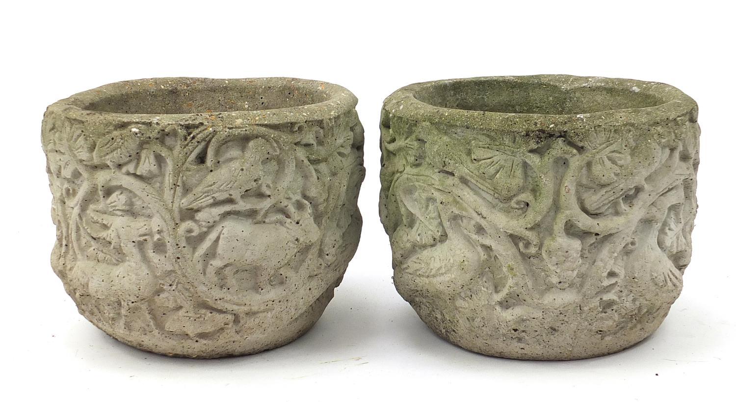 Two pairs of stoneware garden planters, the largest 23cm high : - Image 6 of 9