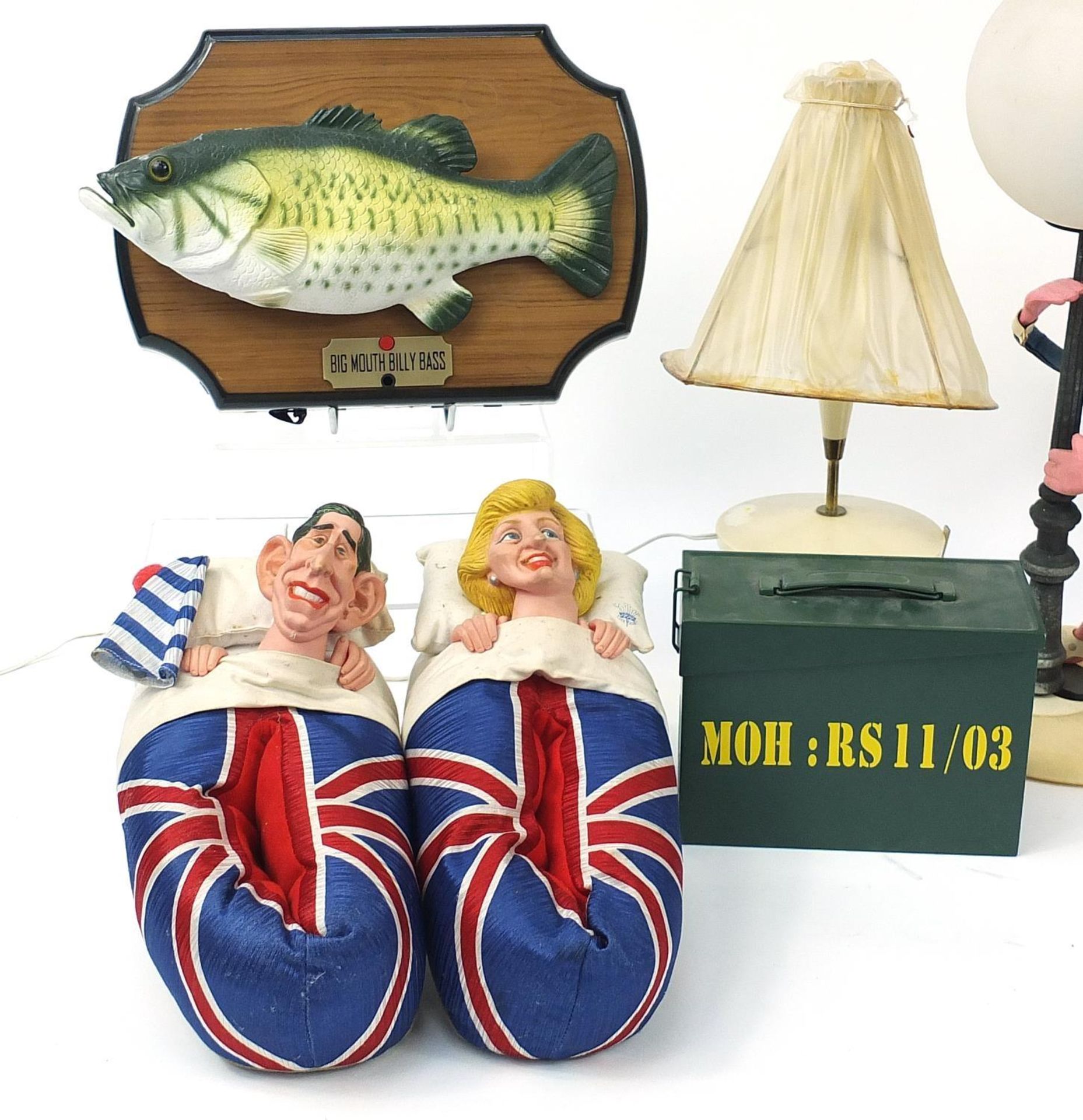 Sundry items including a Pink Panther lamp and Big Mouth Billy Base fish, 50cm high : - Image 2 of 5