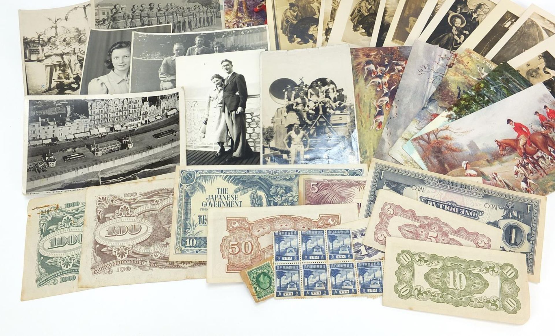 Early 20th century and later ephemera including postcards, banknotes and annotation album with - Image 4 of 6