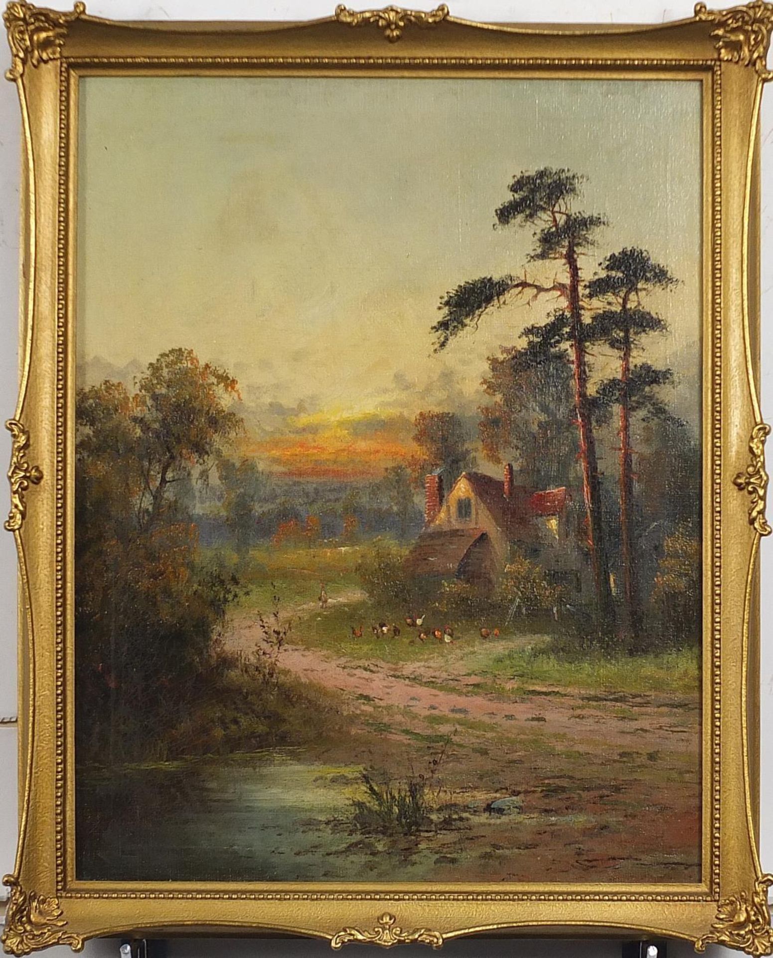 George Hider - Landscapes with cottages, pair of 19th century oil on canvasses, framed, 44cm x - Image 3 of 10