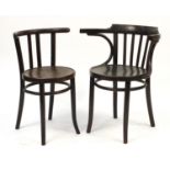 Two vintage bentwood chairs comprising Thonet and Mundus and J & J Kohn Ltd, the largest 76cm high :